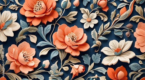 Perfect for wallpaper or textile prints in traditional or ethnic styles, this lovely floral pattern is reminiscent of old-fashioned tile motifs.