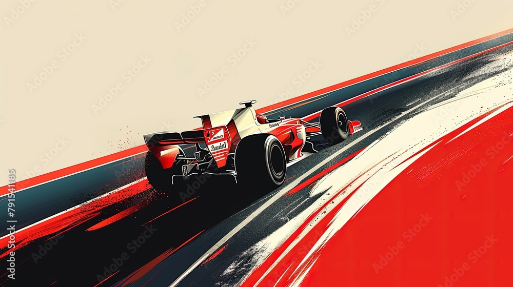 Formula 1 Illustration - obrazy, fototapety, plakaty 