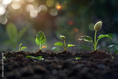 the lifecycle of a seed, germination and growth into a mature plant.
