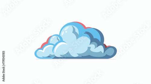 Plus Cloud Icon Flat Style Isolated Vector Illustration © Blue
