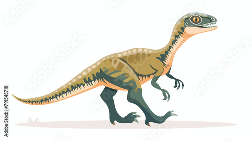 Profile of velociraptor dino. Extinct dinosaur © Blue