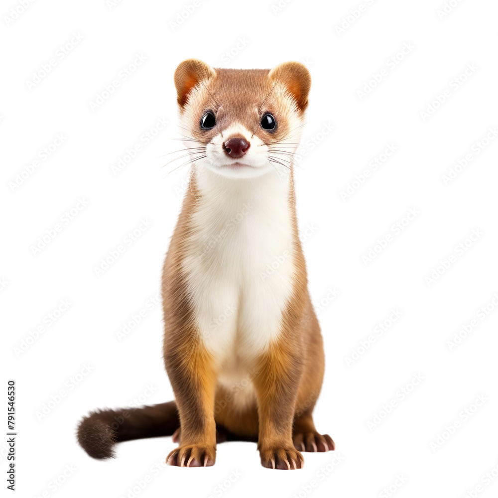 Amazing Stellar Stoat Isolated On White Background Amazing Stellar Stoat Isolated On White Background