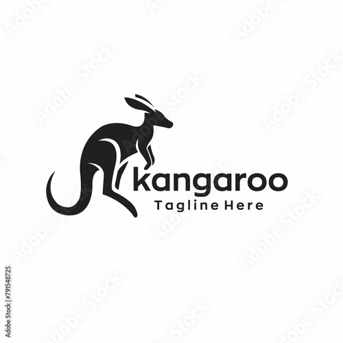 kangaroo logo design with editable vector file1 photo