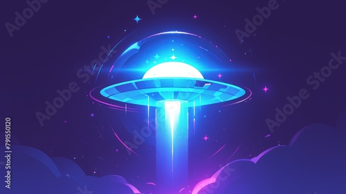The UFO icon depicts an alien spacecraft in a sleek 2d outline style