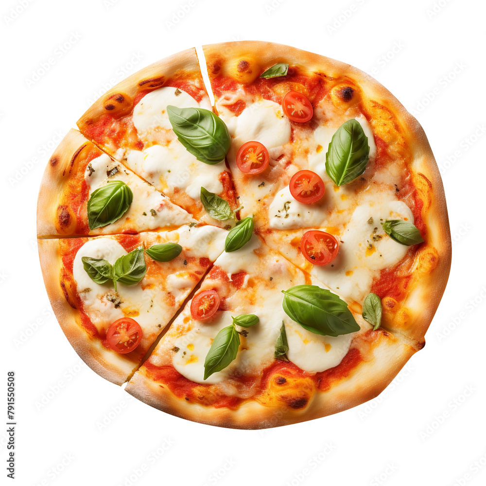 Tasty Margherita Pizza Isolated On WHite Background Tasty Margherita Pizza Isolated On WHite Background