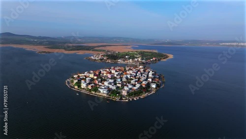 Gölyazı’s Peninsula Village: Drone View Over Uluabat Lake