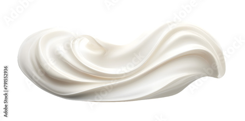White cream smear mockup top view isolated on transparent background.  Swatch fluid smudge concealer, smear hand cream. © Oksana