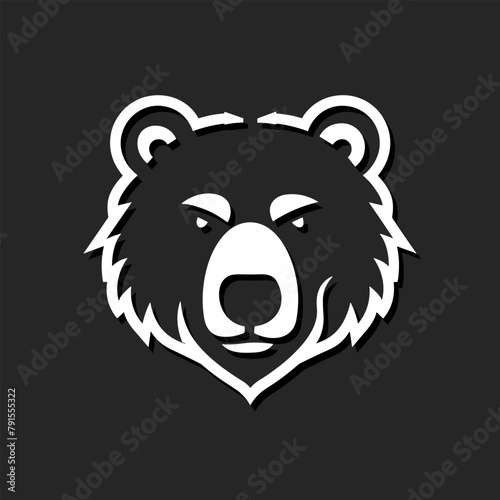 Vector bear head   A minimalist design of a bear head logo isolated  Modern Bear Head Emblem design isolated on white background  Minimalist Bear head Logo  Creative Branding for print design