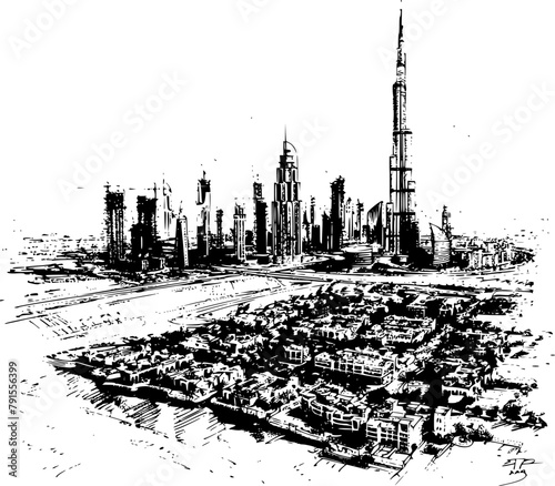 Sketched Dubai Skyline, Artistic Impressions