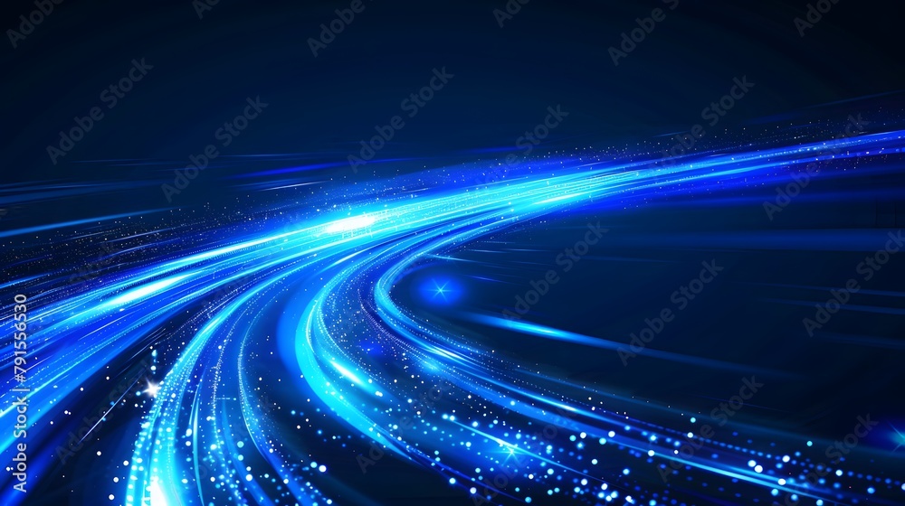 Blue light streak, fiber optic, speed line, futuristic background for 5g or 6g technology wireless data transmission, high-speed internet in abstract. internet network concept. vector design.