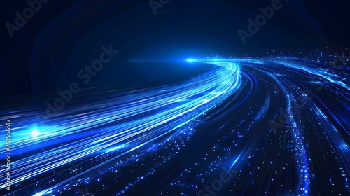 Blue light streak, fiber optic, speed line, futuristic background for 5g or 6g technology wireless data transmission, high-speed internet in abstract. internet network concept. vector design.