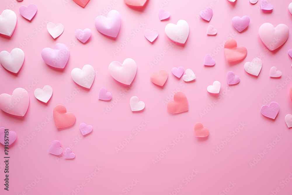 pink hearts pattern scattered across the surface, creating an adorable and festive background for Valentine's Day