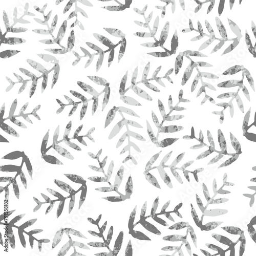 seamless pastel leaves pattern on white background. watercolour dark and light gray colour leaf pattern for 4 colours used on textiles purpose.