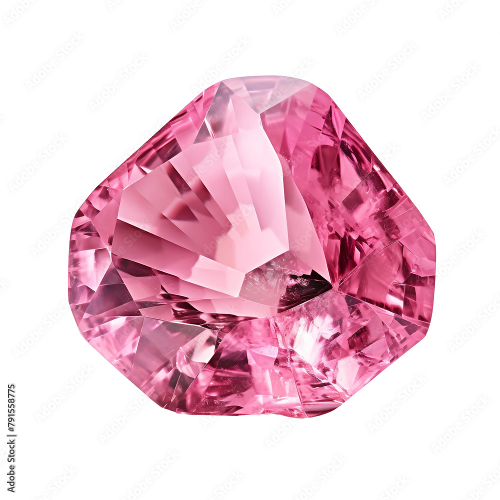 Beautiful Pink Tourmaline Isolated On White Background Beautiful Pink Tourmaline Isolated On White Background