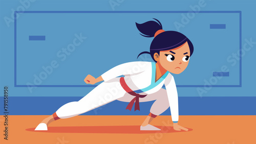 As she trained relentlessly her sweat and determination dripped onto the dojo floor propelling her ever closer to her Olympic dream in