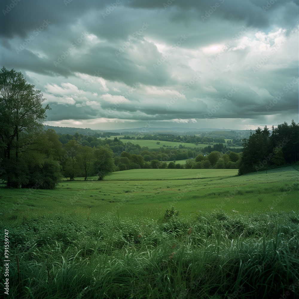 cloudy british countryside landscape cloudy british countryside landscape