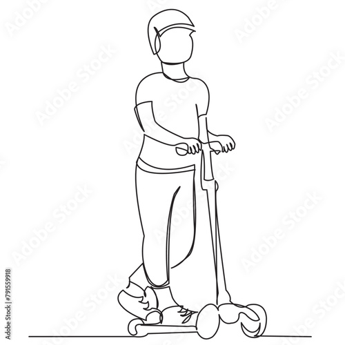 child on a scooter