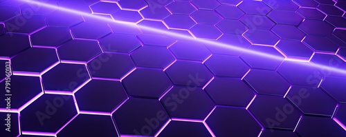 Purple background with hexagon pattern  3D rendering illustration. Abstract purple wallpaper design for banner  poster or cover with copy space 