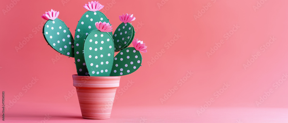 A DIY tutorial for making a vibrant cactus decoration from green card stock, ideal for adding a whimsical touch to any Cinco de Mayo gathering