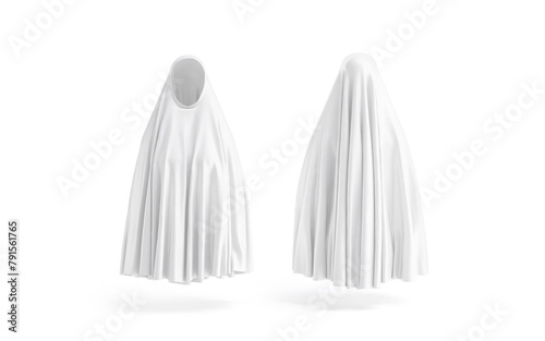 Blank white female chador mockup, front and back view (ID: 791561765)