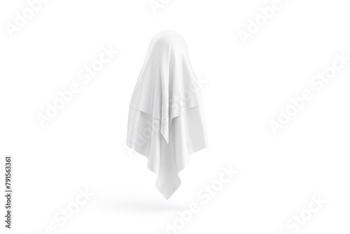 Blank white female niqab mockup, back view (ID: 791563361)