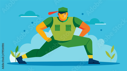 A soldier performing routine physical exercises using the physical strain as a form of mental conditioning for the rigors of combat.