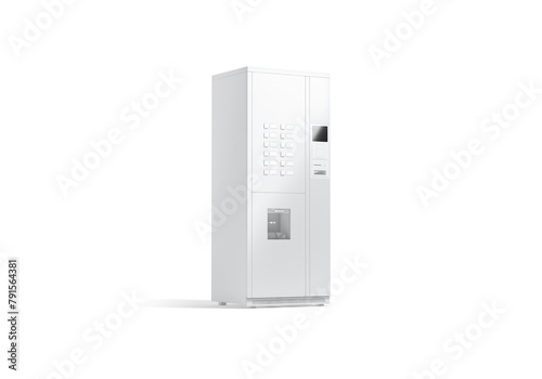 Blank white coffee vending machine mockup, side view (ID: 791564381)