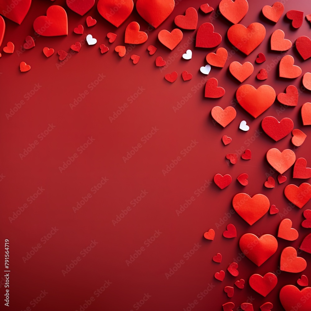 red hearts pattern scattered across the surface, creating an adorable and festive background for Valentine's Day