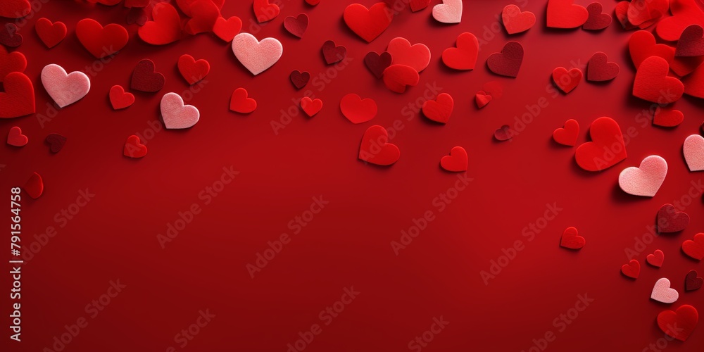 red hearts pattern scattered across the surface, creating an adorable and festive background for Valentine's Day