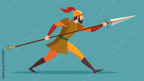 A soldier gracefully maneuvers a long pike a common weapon used in battle during the Renaissance period and a staple of HEMA.