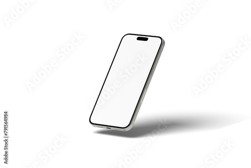 Clean and Modern: White Smartphone Mockup on White Background