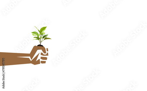Plant trees. save Earth. Environment Day and Earth Day. 3d rendering © suman