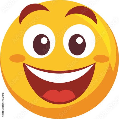 smiling happy emoji emote, vector illustration