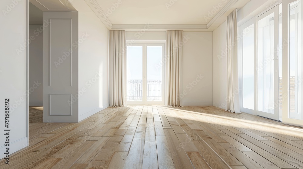 New flooring in a renovated apartment  AI generated illustration