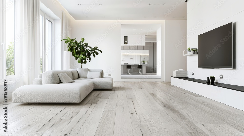 Fototapeta premium Renovated flooring in a modern apartment AI generated illustration