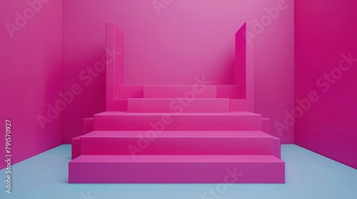 A sleek magenta podium in a minimalist design, perfect for product showcase.