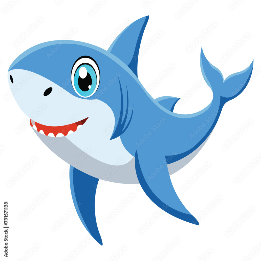 shark cartoon isolated on white shark cartoon isolated on white