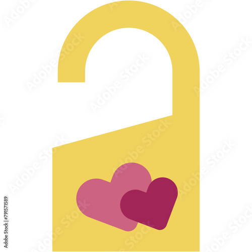 honeymoon, Door Knob, heart, hotel, love Icon