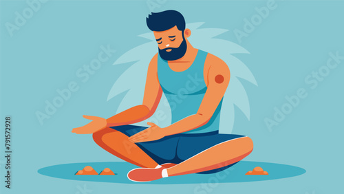 As they rest in a seated position a fighter deeply presses on the acupressure points along their spine relieving any tension and promoting photo