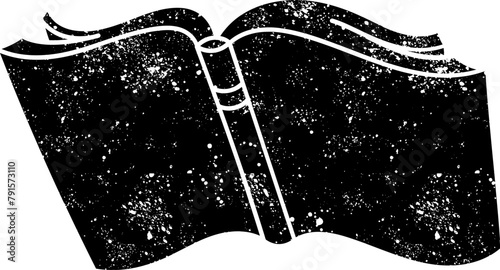 Rustic grunge black and white book doodle