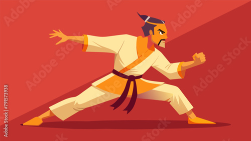 A martial arts master demonstrating a series of complex moves and combinations with effortless precision showcasing their advanced tactical