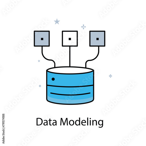 Data Modeling Vector Icon Design  Icon representing the concept of data modeling.