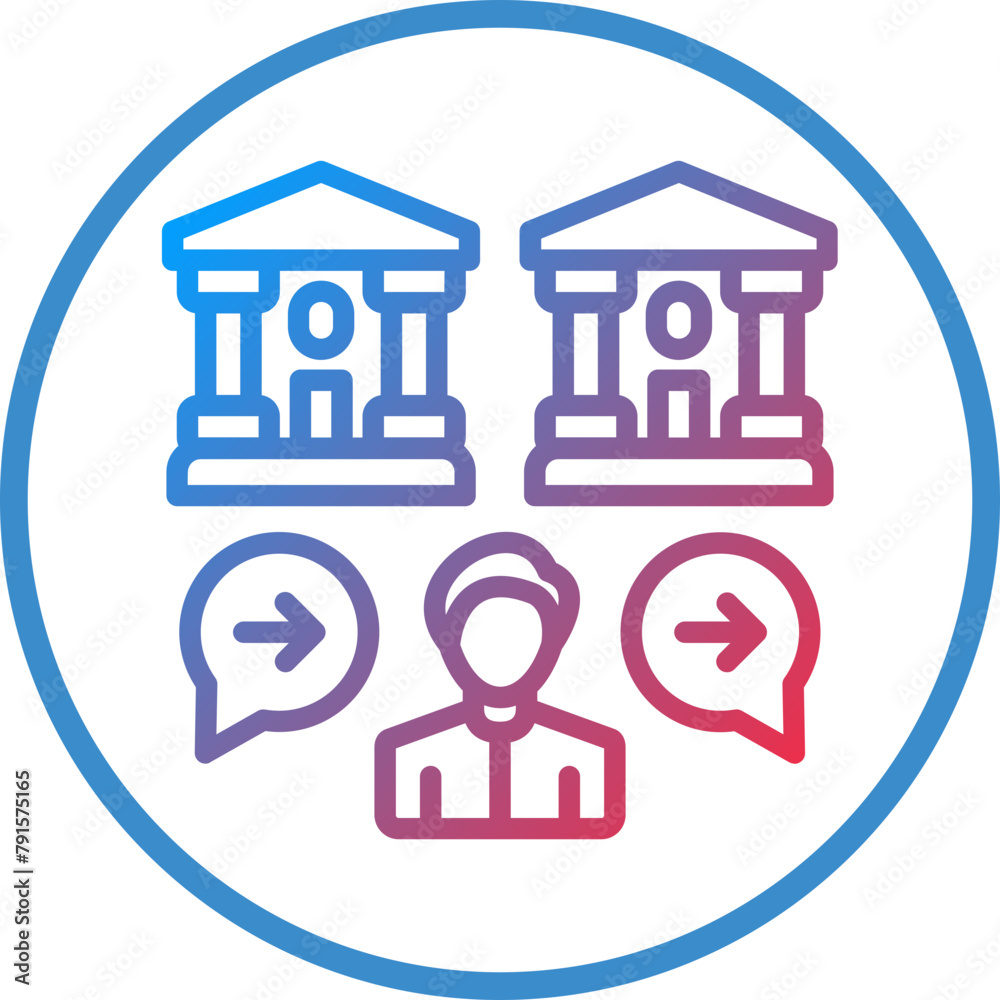 Fototapeta premium Wire Transfer Operator Icon Style