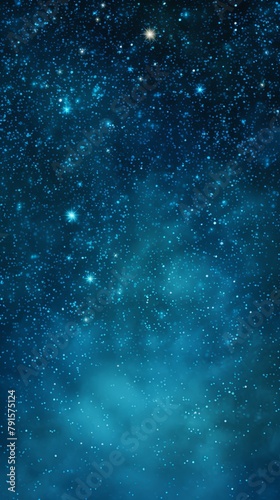 Sky Blue glitter texture background with dark shadows, glowing stars, and subtle sparkles with copy space for photo text or product, blank empty