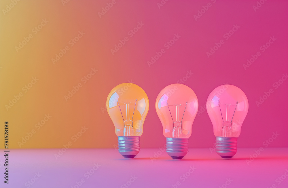 bulbs on pink background.Minimal creative party and technological concept.Flat lay bulbs on pink background.Minimal creative party and technological concept.Flat lay