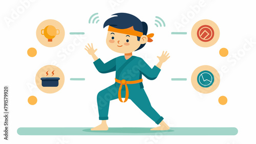 A child with visual impairments practices martial arts using sound cues and tactile prompts showcasing how adaptive techniques can accommodate