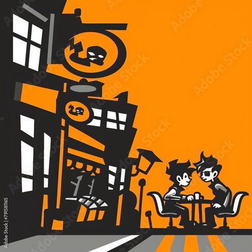 1950s American diner, teenagers in leather jackets, nostalgic style, vibrant and iconic, on a bustling street corner