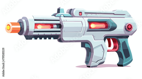 Futuristic weapon.Cartoon gun blaster.Laser pistol.