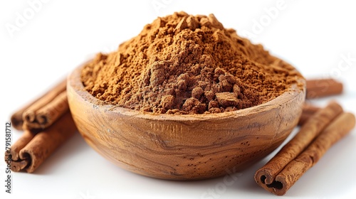 Aromatic Ceylon Cinnamon Spice Scattered Heap Generative AI