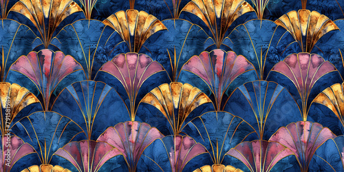 vintage background, floral seamless pattern with vintage damask elements, featuring leaves and plants, perfect for wallpaper, fabric, or textile design, watercolor tropical art deco pattern